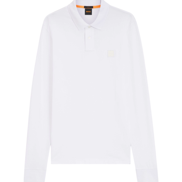 Hugo Boss - Ανδρικό Μακρυμάνικο Μπλουζάκι Polo 50507704-100 Λευκό 50507704-100