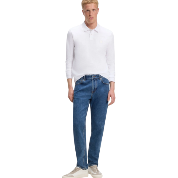 Hugo Boss - Ανδρικό Μακρυμάνικο Μπλουζάκι Polo 50507704-100 Λευκό 50507704-100