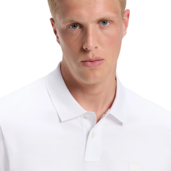 Hugo Boss - Ανδρικό Μακρυμάνικο Μπλουζάκι Polo 50507704-100 Λευκό 50507704-100