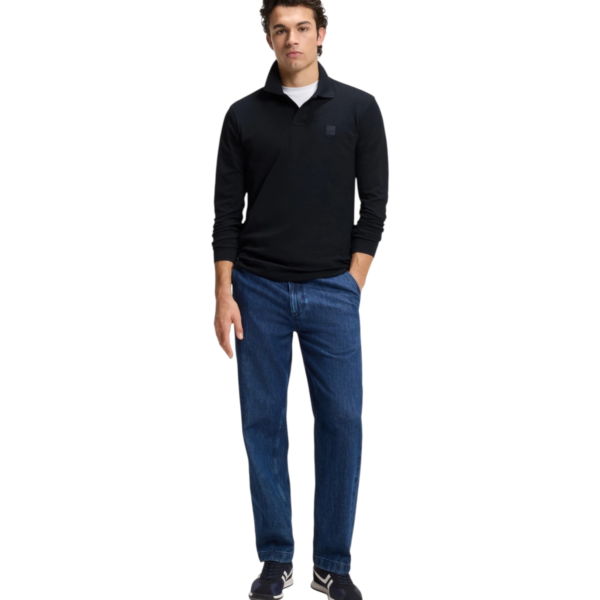 Hugo Boss - Ανδρικό Μακρυμάνικο Μπλουζάκι Polo 50507704-404 Μπλε Σκούρο 50507704-404