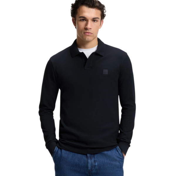 Hugo Boss - Ανδρικό Μακρυμάνικο Μπλουζάκι Polo 50507704-404 Μπλε Σκούρο