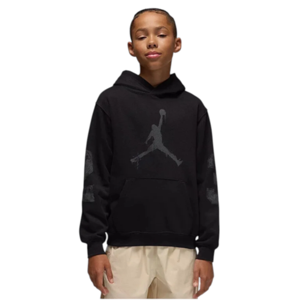 Jordan - Παιδική Μπλούζα Φούτερ με Κουκούλα Jumpman French Terry 95F099-023 Μαύρο