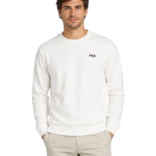 Fila - Ανδρικό Μακρυμάνικο Φούτερ Leverano FAM0876-10001 Λευκό