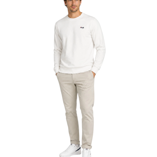 Fila - Ανδρικό Μακρυμάνικο Φούτερ Leverano FAM0876-10001 Λευκό FAM0876-10001