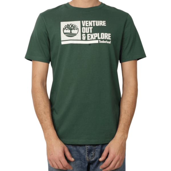 Timberland - Ανδρικό T-shirt Front Graphic S/S Tee TB0A4275-A6X Πράσινο TB0A4275A6X