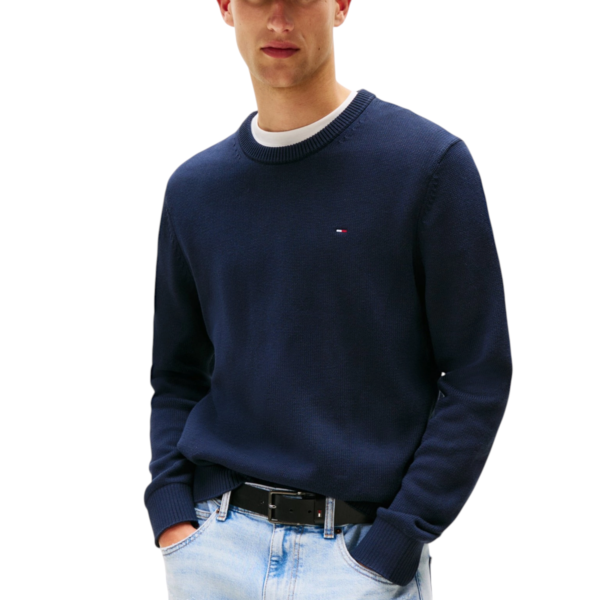 Tommy Hilfiger - Ανδρικό Πουλόβερ Essential Slim Fit DM0DM21787-C1G Μπλε Σκούρο