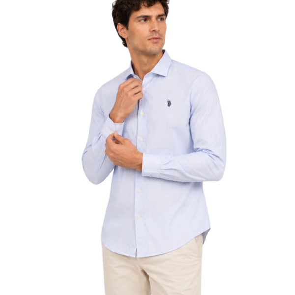 U.S. Polo Assn. - Ανδρικό Πουκάμισο Μακρυμάνικο 64040-53301-703 Γαλάζιο 64040-53301-703