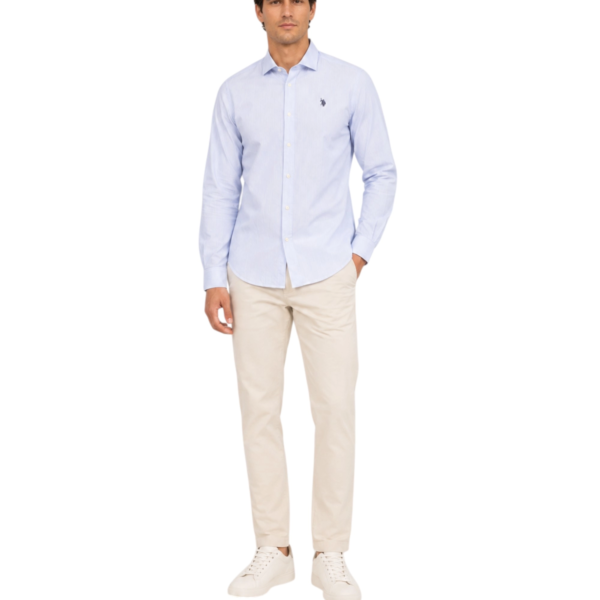 U.S. Polo Assn. - Ανδρικό Πουκάμισο Μακρυμάνικο 64040-53301-703 Γαλάζιο 64040-53301-703