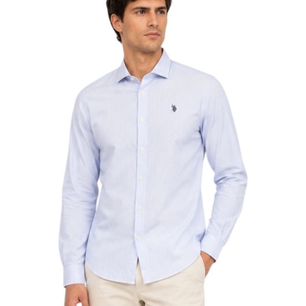 U.S. Polo Assn. - Ανδρικό Πουκάμισο Μακρυμάνικο 64040-53301-703 Γαλάζιο