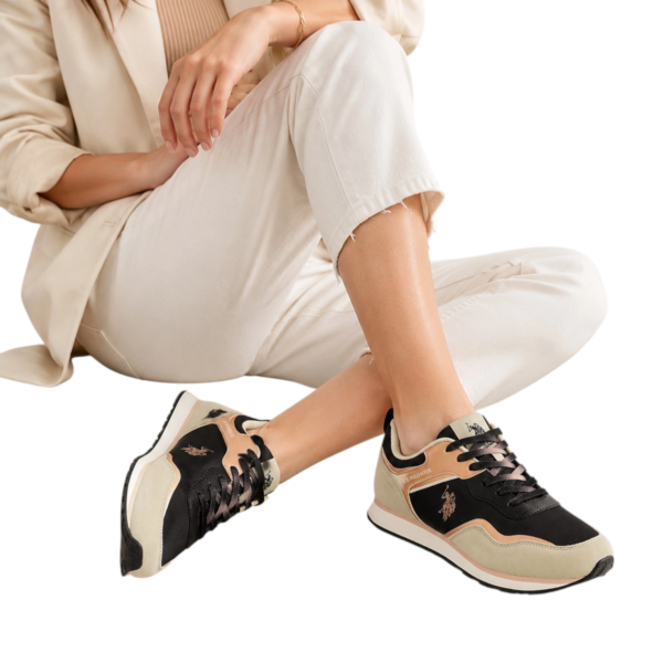 U.S. Polo Assn. - Γυναικεία Sneakers Nobik NOBIK010KCNH3F-BLK-BEI Μαύρο/Μπεζ NOBIK010KCNH3F-BEI