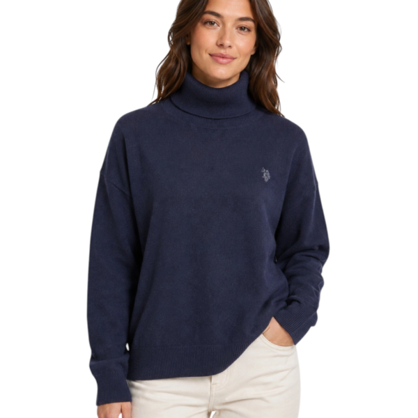 U.S. Polo Assn. - Γυναικείο Πουλόβερ Ζιβάγκο 63443-52631-179 Μπλε Ναυτικό 63443-52631-179