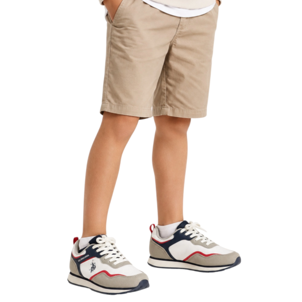U.S. Polo Assn. - Παιδικά Sneakers Nobik NOBIK010KCNH4-WHI-LGR Λευκό/Μπλε NOBIK010KCNH4-WHI-LGR