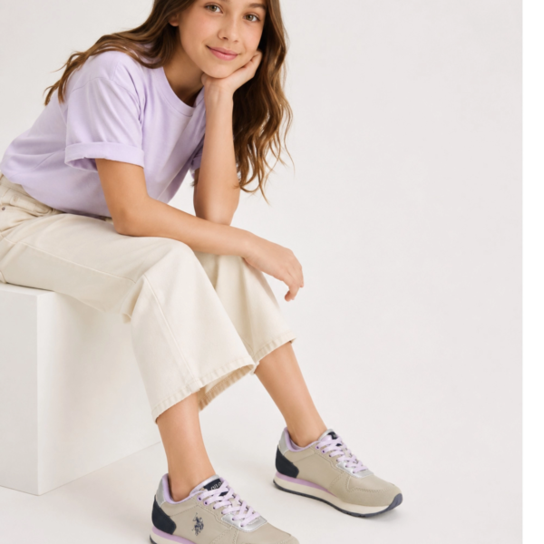 U.S. Polo Assn. - Παιδικά Sneakers Nobik NOBIK011KCNH2-SIL Ασημί/Μπεζ NOBIK011KCNH2-SIL