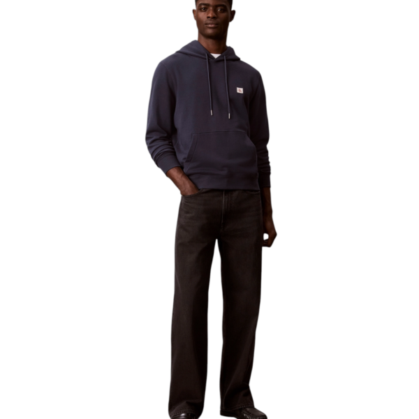 Calvin Klein - Ανδρική Μακρυμάνικη Φούτερ French Terry Woven Label Hoodie LV04RG269G-CCI Μπλε Ναυτικό LV04RG269G-CCI