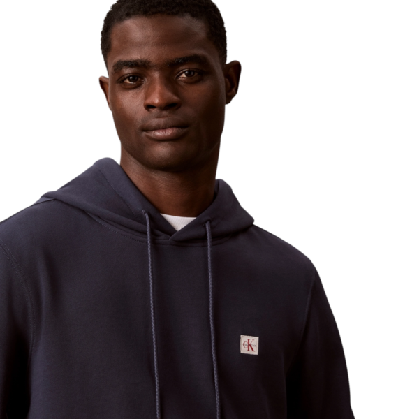 Calvin Klein - Ανδρική Μακρυμάνικη Φούτερ French Terry Woven Label Hoodie LV04RG269G-CCI Μπλε Ναυτικό LV04RG269G-CCI