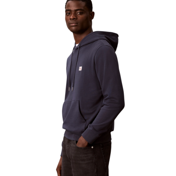 Calvin Klein - Ανδρική Μακρυμάνικη Φούτερ French Terry Woven Label Hoodie LV04RG269G-CCI Μπλε Ναυτικό LV04RG269G-CCI