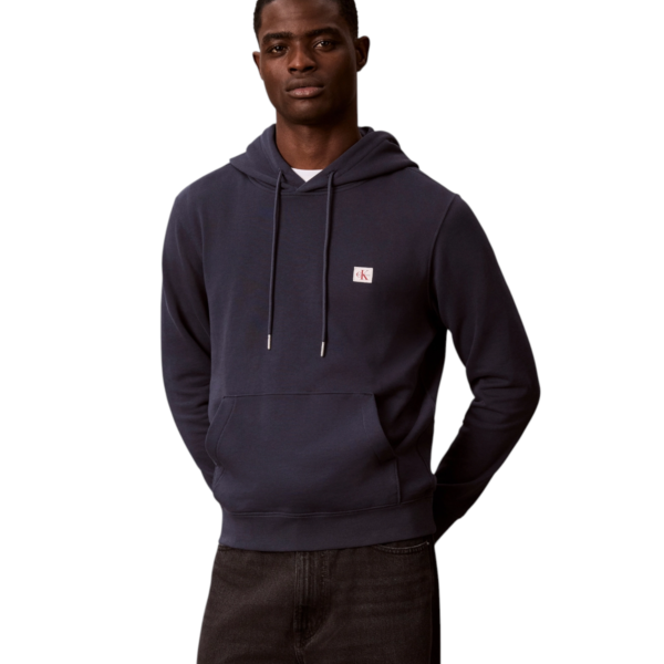 Calvin Klein - Ανδρική Μακρυμάνικη Φούτερ French Terry Woven Label Hoodie LV04RG269G-CCI Μπλε Ναυτικό