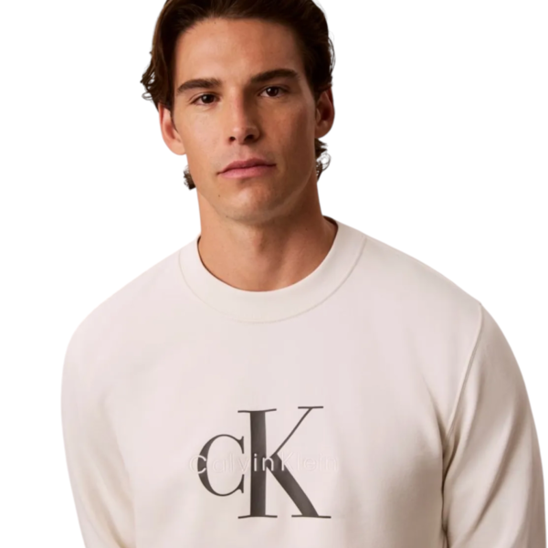 Calvin Klein - Ανδρική Μακρυμάνικη Φούτερ Non-Brushed LV04RG278G-YAS Εκρού LV04RG278G-YAS