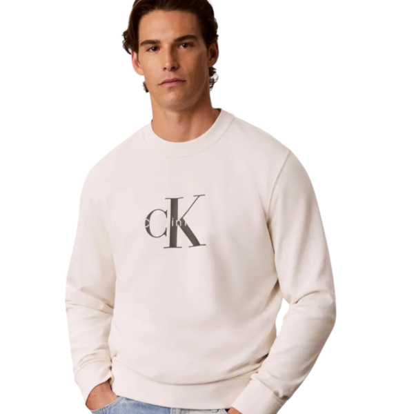 Calvin Klein - Ανδρική Μακρυμάνικη Φούτερ Non-Brushed LV04RG278G-YAS Εκρού