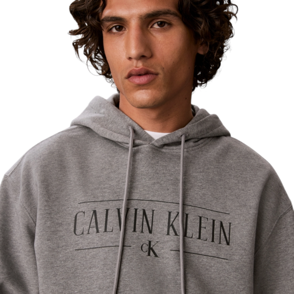 Calvin Klein - Ανδρικό Μακρυμάνικο Φούτερ Varsity Logo Relaxed Fit LV04RH238G-P7E Γκρι LV04RH238G-P7E