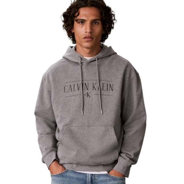 Calvin Klein - Ανδρικό Μακρυμάνικο Φούτερ Varsity Logo Relaxed Fit LV04RH238G-P7E Γκρι