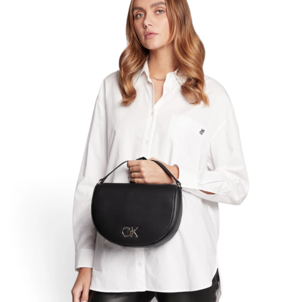 Calvin Klein - Γυναικεία Τσάντα Ώμου Ck Re-Lock Saddle Bag K60K609871-BAX Μαύρο K60K609871-BAX
