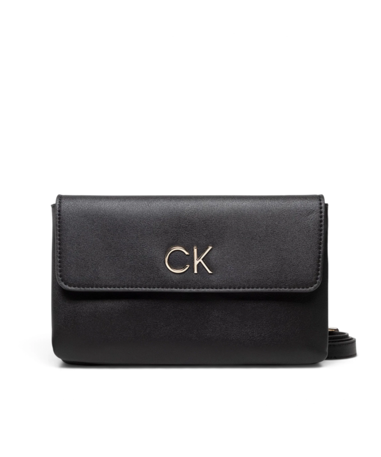 Calvin Klein - Γυναικεία Τσάντα Χιαστί Re-Lock Dbl Xbody W/Flap K60K609620-BAX Μαύρο