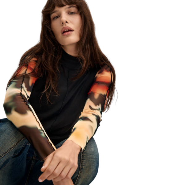 Desigual - Γυναικεία Μπλούζα Estocolmo 26WWTK41-2000 Μαύρο με Σχέδια 26WWTK41-2000