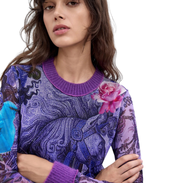 Desigual - Γυναικεία Μπλούζα Horse M. C. Lacroix 26WWTK60-3048 Λιλά 26WWTK60-3048
