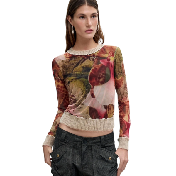 Desigual - Γυναικεία Μπλούζα Orchids 26WWTK22-6004 Πολύχρωμο