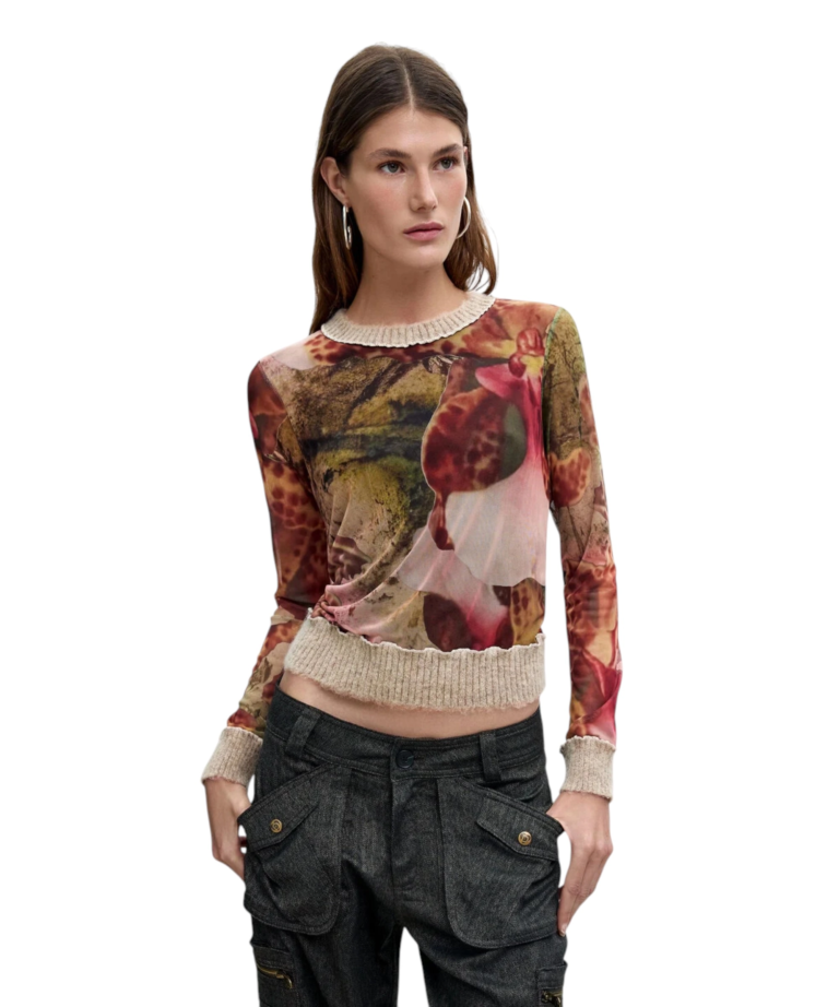 Desigual - Γυναικεία Μπλούζα Orchids 26WWTK22-6004 Πολύχρωμο