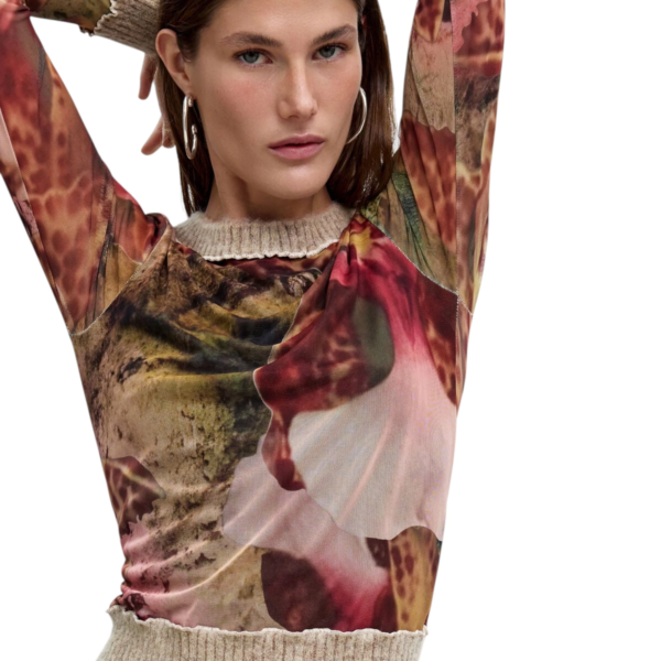 Desigual - Γυναικεία Μπλούζα Orchids 26WWTK22-6004 Πολύχρωμο 26WWTK22-6004