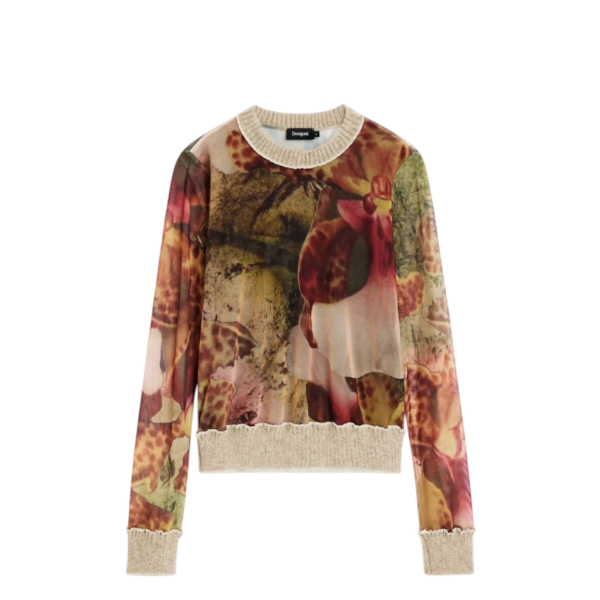 Desigual - Γυναικεία Μπλούζα Orchids 26WWTK22-6004 Πολύχρωμο 26WWTK22-6004