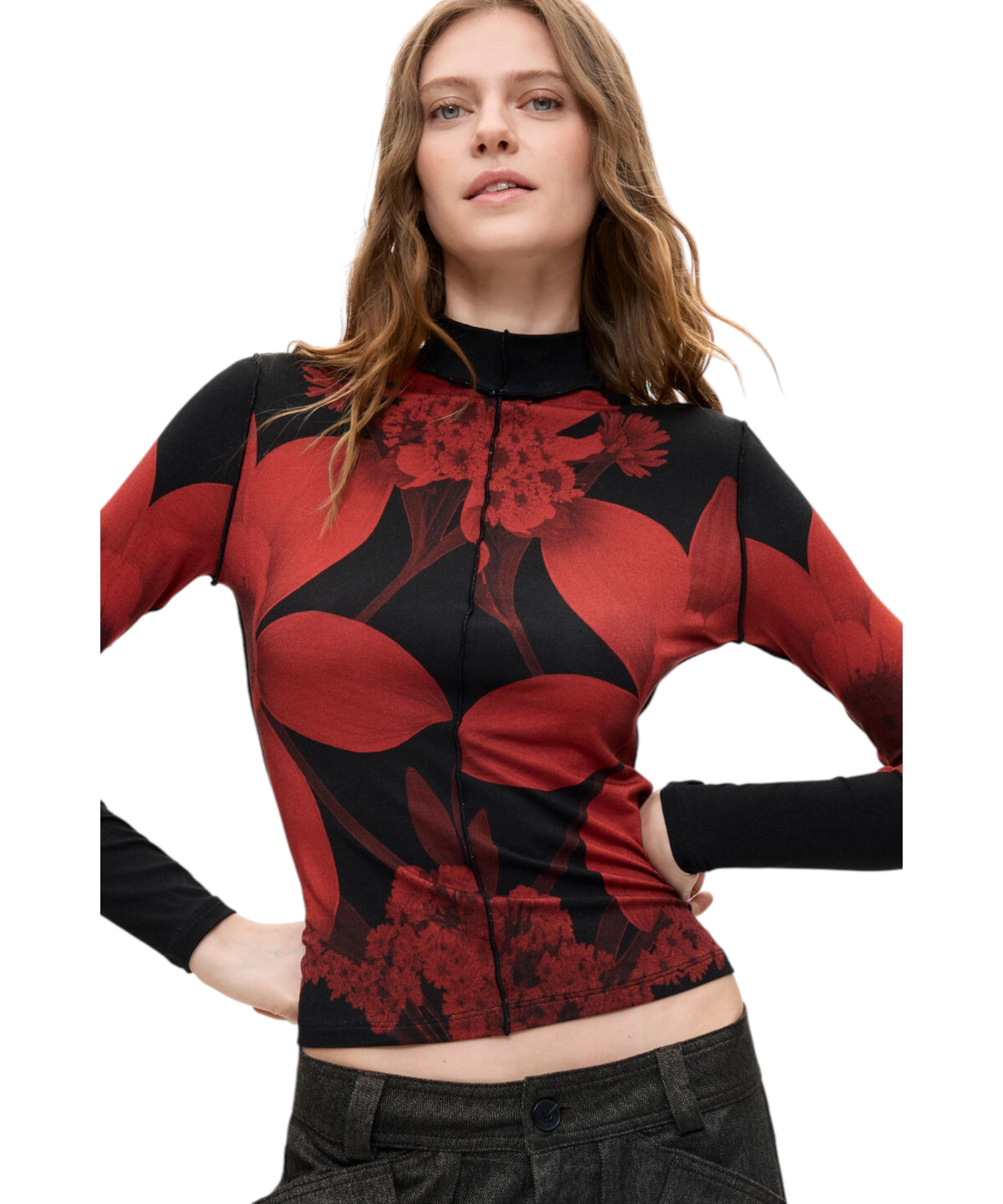 Desigual – Γυναικεία Πλεκτή Μπλούζα Sendai 26WWTK54-2000 ΜαύροΚόκκινο (3) Desigual - Γυναικεία Πλεκτή Μπλούζα Sendai 26WWTK54-2000 Μαύρο/Κόκκινο 26WWTK54-2000