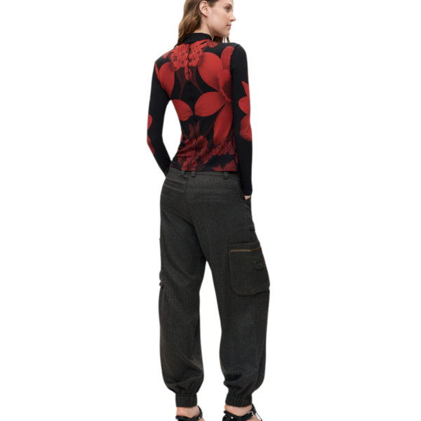 Desigual - Γυναικεία Πλεκτή Μπλούζα Sendai 26WWTK54-2000 Μαύρο/Κόκκινο 26WWTK54-2000