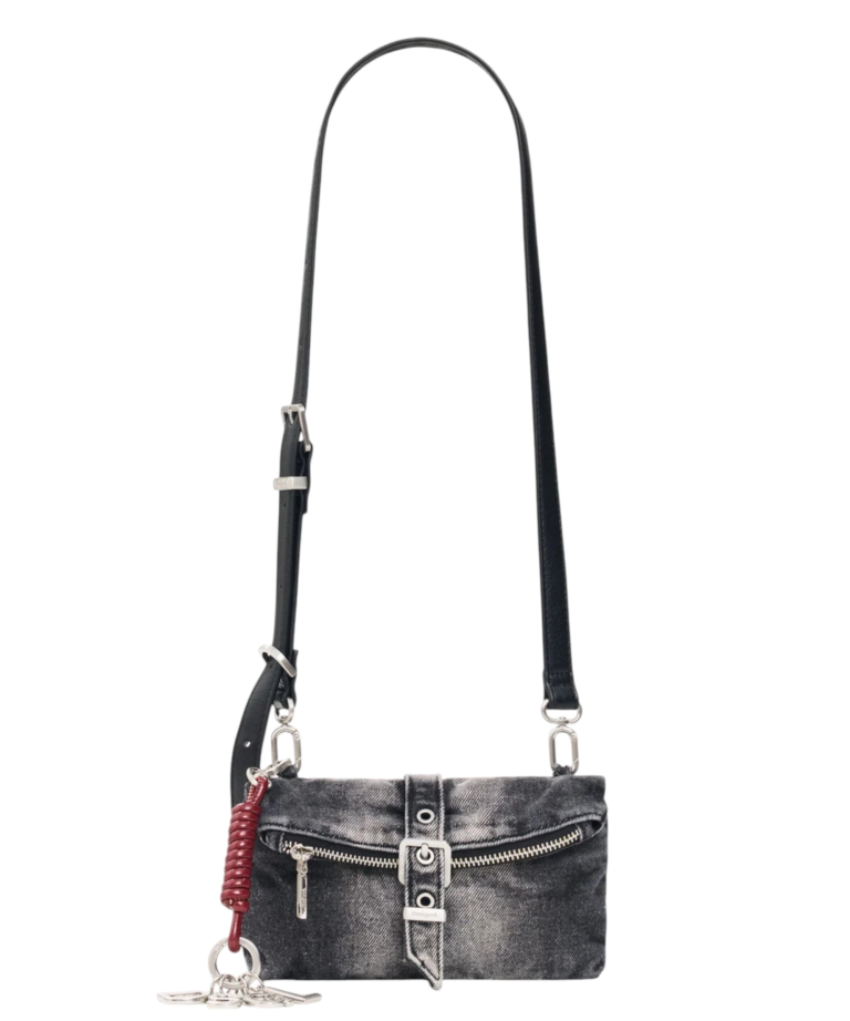 Desigual - Γυναικεία Τσάντα Ώμου Half Logo Denim 26WAYD01-2070 Μαύρο