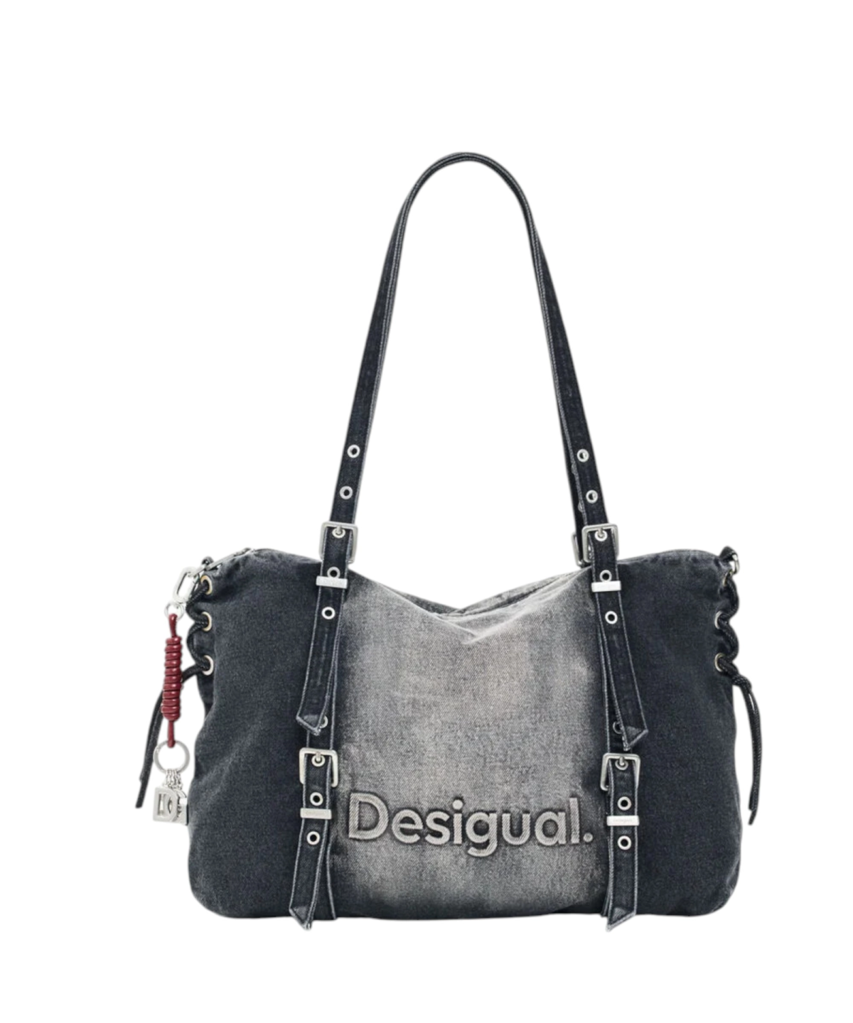 Desigual - Γυναικεία Τσάντα Ώμου Half Logo Denim Lanuza 26WAXD06-2070 Μαύρο