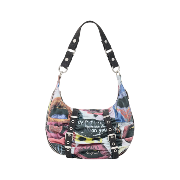 Desigual - Γυναικεία Τσάντα Ώμου Scratched Blue Calgary 26WAXA31-5016 Πολύχρωμο