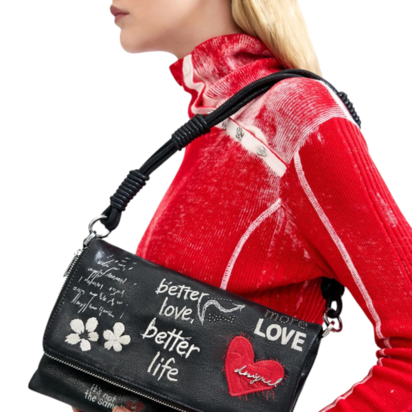 Desigual - Γυναικεία Τσάντα Ώμου Wow Murano 26WAXP39-2000 Μαύρο 26WAXP39-2000