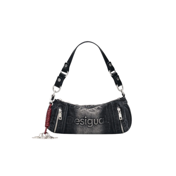 Desigual - Γυναικεία Τσάντα Ώμου/ Χιαστί Half Logo Denim Zarauz 26WAXD07-2070 Μαύρο