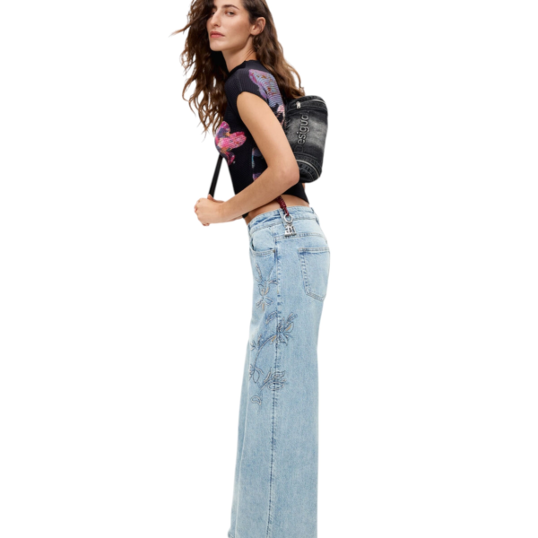 Desigual - Γυναικεία Τσάντα Ώμου/ Χιαστί Half Logo Denim Zarauz 26WAXD07-2070 Μαύρο 26WAXD07-2070