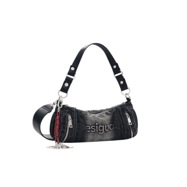 Desigual - Γυναικεία Τσάντα Ώμου/ Χιαστί Half Logo Denim Zarauz 26WAXD07-2070 Μαύρο 26WAXD07-2070