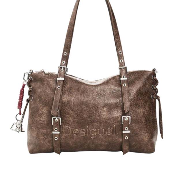 Desigual - Γυναικεία Τσάντα Ώμου/ Χιαστί Lanuza New Half Logo 26WAXPAF-6044 Καφέ