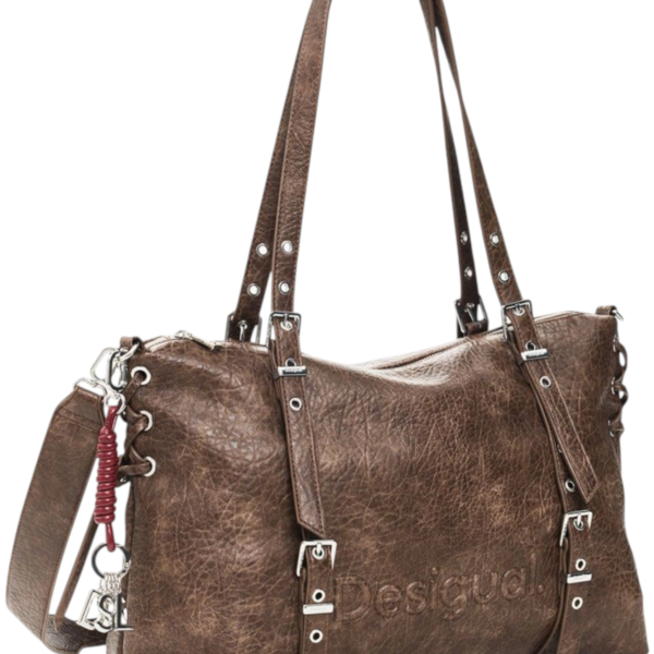 Desigual - Γυναικεία Τσάντα Ώμου/ Χιαστί Lanuza New Half Logo 26WAXPAF-6044 Καφέ 26WAXPAF-6044