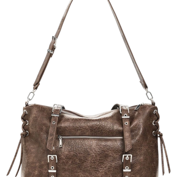 Desigual - Γυναικεία Τσάντα Ώμου/ Χιαστί Lanuza New Half Logo 26WAXPAF-6044 Καφέ 26WAXPAF-6044