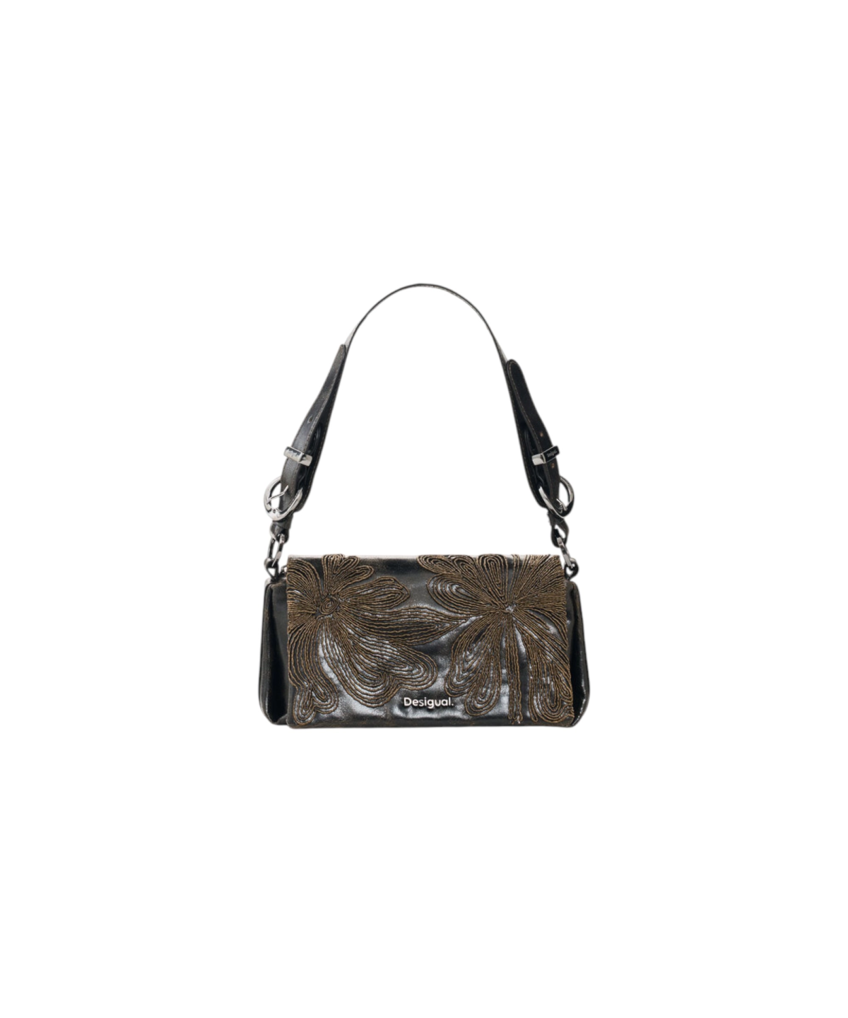 Desigual - Γυναικεία Τσάντα Ώμου / Χιαστί Mistral Naron Mini 26WAXP61-6009 Καφέ/Μαύρο