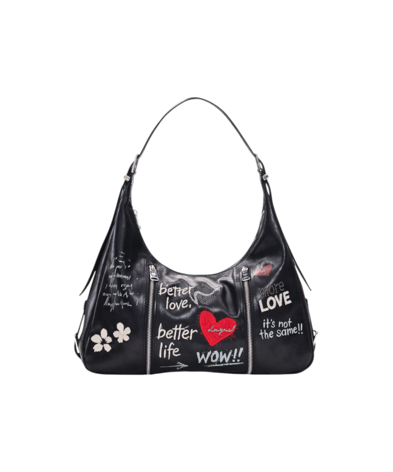 Desigual - Γυναικεία Τσάντα Ώμου/ Χιαστί Wow Heaven Maxi 26WAXPA3-2000 Μαύρο