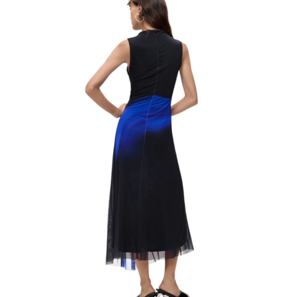 Desigual - Γυναικείο Midi Πλεκτό Φόρεμα Estambul 26WWVK26-5023 Μαύρο/ Μπλε 26WWVK26-5023