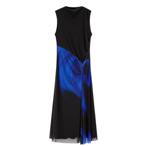 Desigual - Γυναικείο Midi Πλεκτό Φόρεμα Estambul 26WWVK26-5023 Μαύρο/ Μπλε 26WWVK26-5023