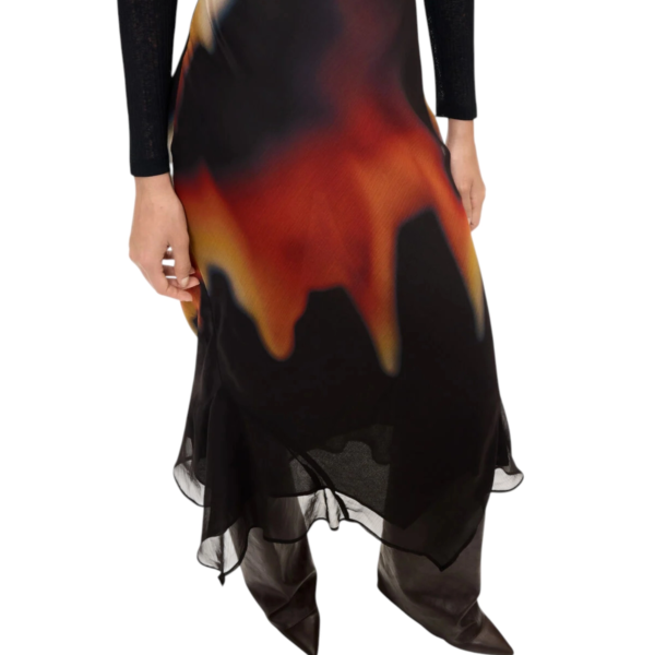 Desigual - Γυναικείο Midi Φόρεμα Napoles 26WWVW09-2000 Μαύρο με Σχέδια 26WWVW09-2000